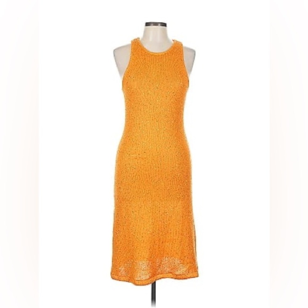House of Harlow | Orange Sequin Knit Dress